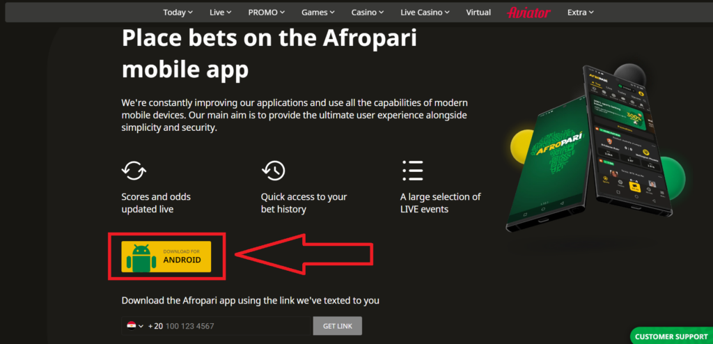 Install the AfroPari Android Software