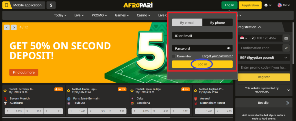 AfroPari Login Methods