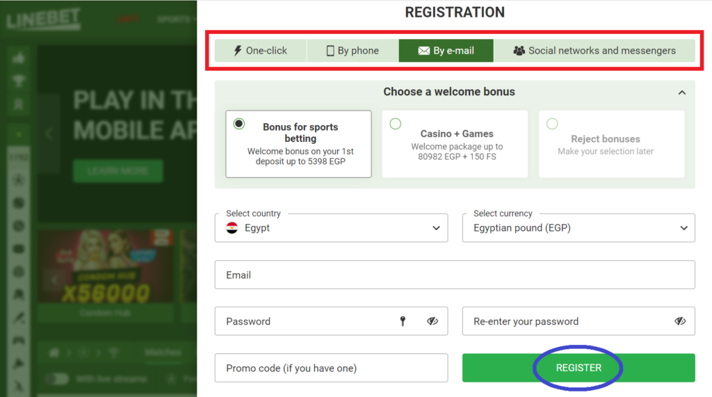 Registration LineBet 